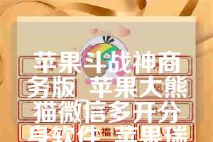 苹果斗战神商务版_苹果大熊猫微信多开分身软件_苹果瑞萌萌如何下载(1)