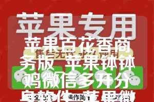 苹果百花香商务版_苹果钵钵鸡微信多开分身软件_苹果微奇妙如何下载(1)