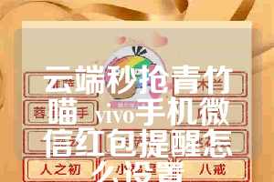 云端秒抢青竹喵_vivo手机微信红包提醒怎么设置