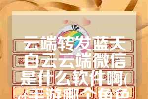 云端转发蓝天白云云端微信是什么软件啊(cf手游哪个角色会拍手)