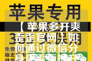 【苹果多开爽歪歪官网】如何通过微信分身爽歪歪提升工作效率？