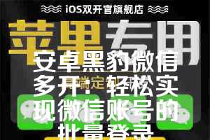 安卓黑豹微信多开：轻松实现微信账号的批量登录