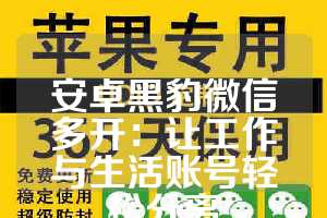 安卓黑豹微信多开：让工作与生活账号轻松分离