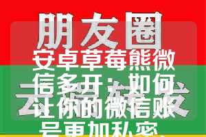 安卓草莓熊微信多开：如何让你的微信账号更加私密、便捷与高效运行