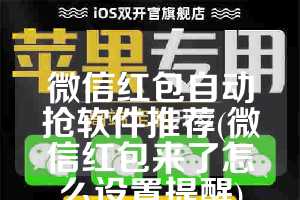 微信红包自动抢软件推荐(微信红包来了怎么设置提醒)